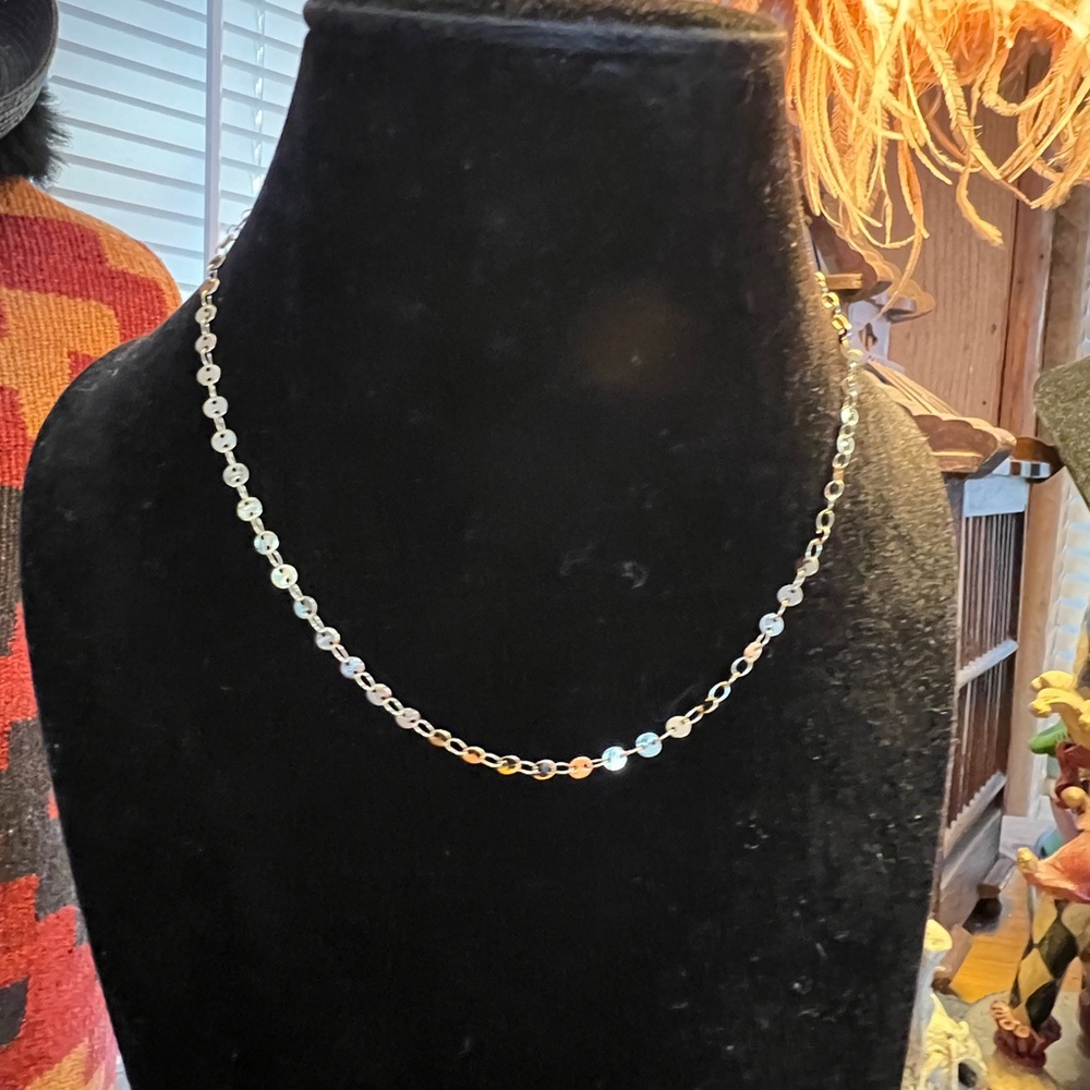Gorgeous Gold Toned Sequin Disc Chain 17”